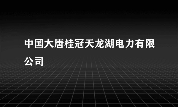 中国大唐桂冠天龙湖电力有限公司