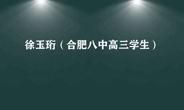 徐玉珩（合肥八中高三学生）