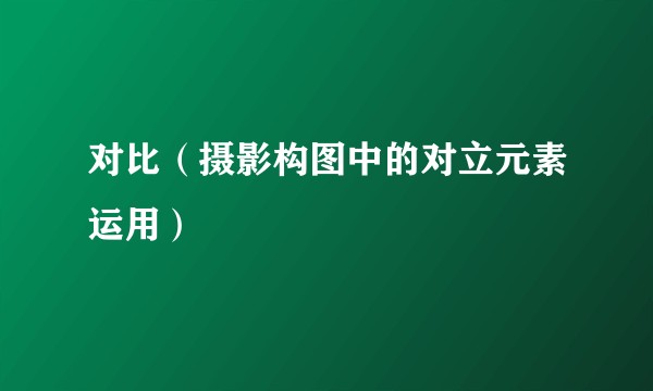 对比（摄影构图中的对立元素运用）
