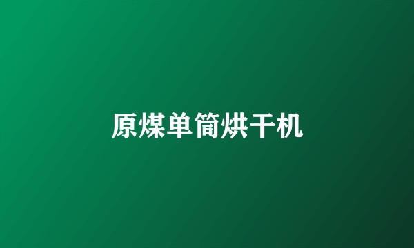 原煤单筒烘干机