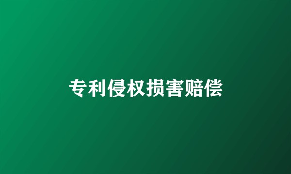 专利侵权损害赔偿