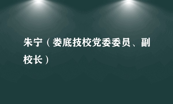朱宁（娄底技校党委委员、副校长）