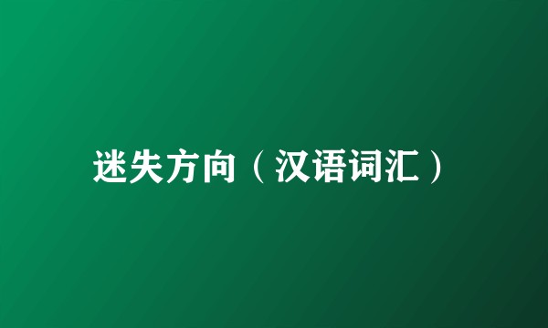 迷失方向(汉语词汇)