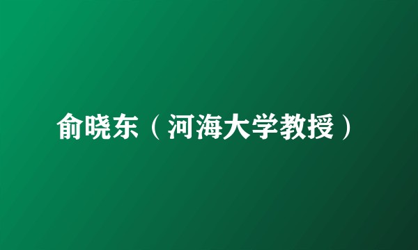 俞晓东（河海大学教授）