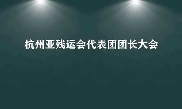 杭州亚残运会代表团团长大会