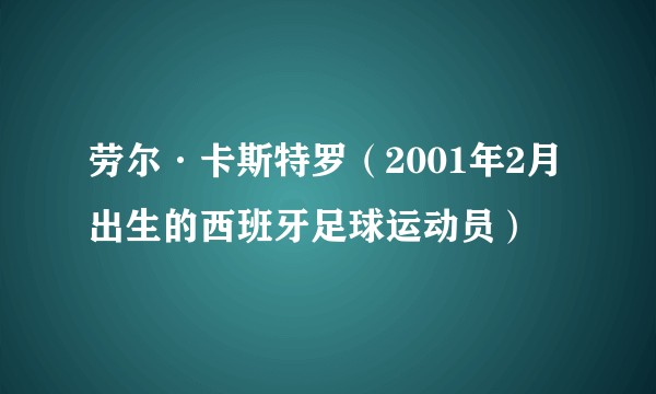 劳尔·卡斯特罗（2001年2月出生的西班牙足球运动员）