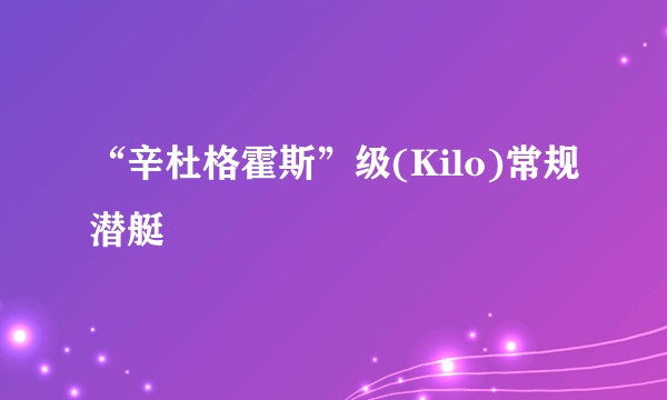 “辛杜格霍斯”级(Kilo)常规潜艇