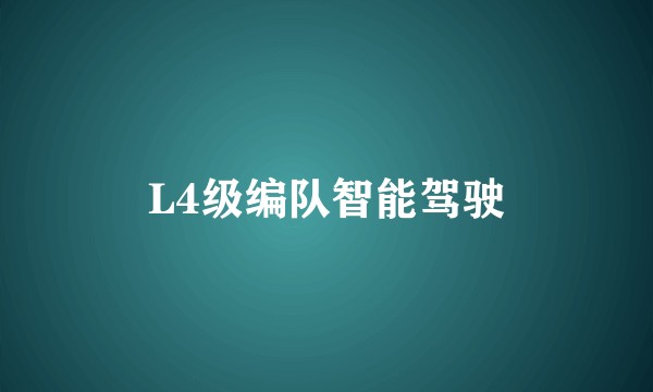 L4级编队智能驾驶