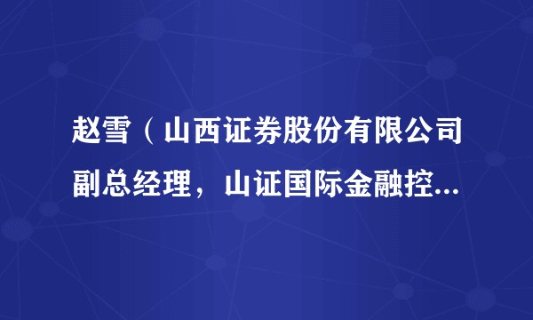 赵雪（山西证券股份有限公司副总经理，山证国际金融控股有限公司副董事长、行政总裁）