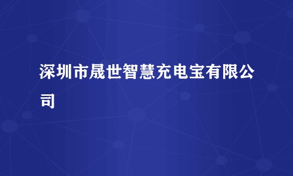 深圳市晟世智慧充电宝有限公司
