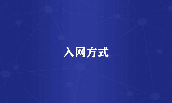 入网方式