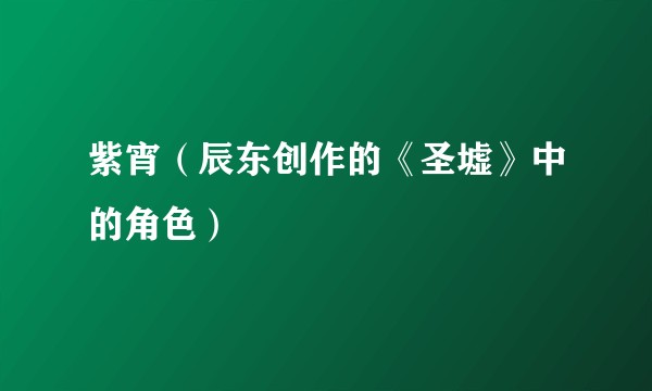 紫宵（辰东创作的《圣墟》中的角色）