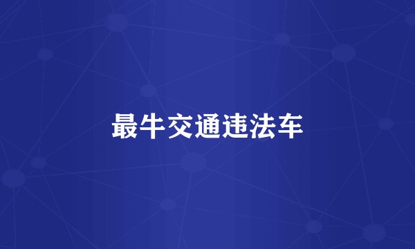 最牛交通违法车