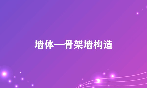 墙体—骨架墙构造
