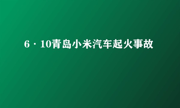 6·10青岛小米汽车起火事故