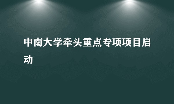 中南大学牵头重点专项项目启动