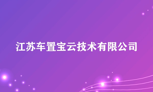 江苏车置宝云技术有限公司