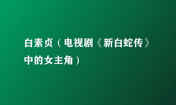 白素贞（电视剧《新白蛇传》中的女主角）
