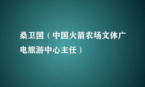 桑卫国（中国火箭农场文体广电旅游中心主任）