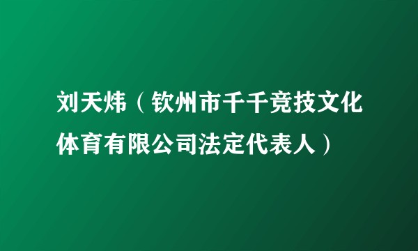 刘天炜（钦州市千千竞技文化体育有限公司法定代表人）