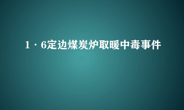 1·6定边煤炭炉取暖中毒事件