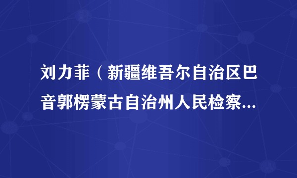 刘力菲（新疆维吾尔自治区巴音郭楞蒙古自治州人民检察院第七检察部副主任、三级检察官）