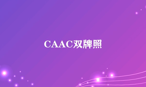 CAAC双牌照