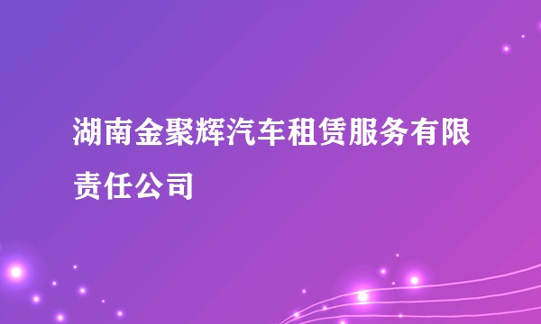 湖南金聚辉汽车租赁服务有限责任公司