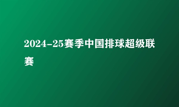 2024-25赛季中国排球超级联赛