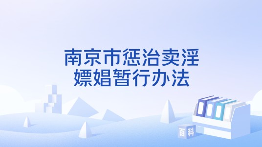 南京市惩治卖淫嫖娼暂行办法