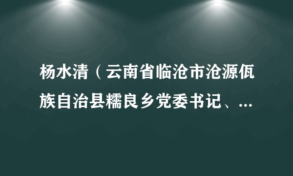 杨水清（云南省临沧市沧源佤族自治县糯良乡党委书记、四级调研员）