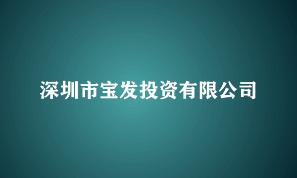 深圳市宝发投资有限公司