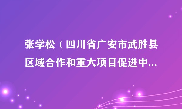 张学松（四川省广安市武胜县区域合作和重大项目促进中心主任）