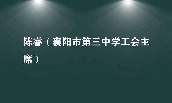 陈睿（襄阳市第三中学工会主席）