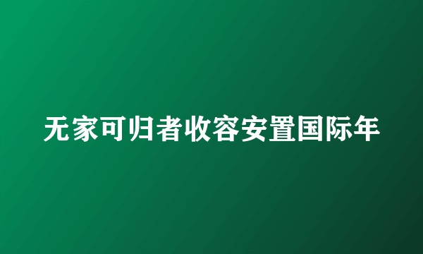 无家可归者收容安置国际年