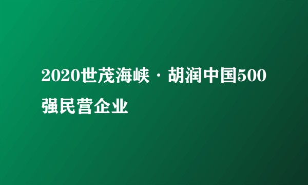 2020世茂海峡·胡润中国500强民营企业