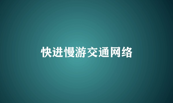 快进慢游交通网络