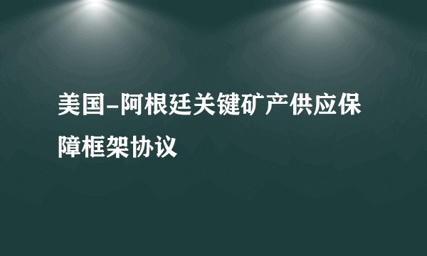 美国-阿根廷关键矿产供应保障框架协议