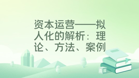 资本运营——拟人化的解析：理论、方法、案例