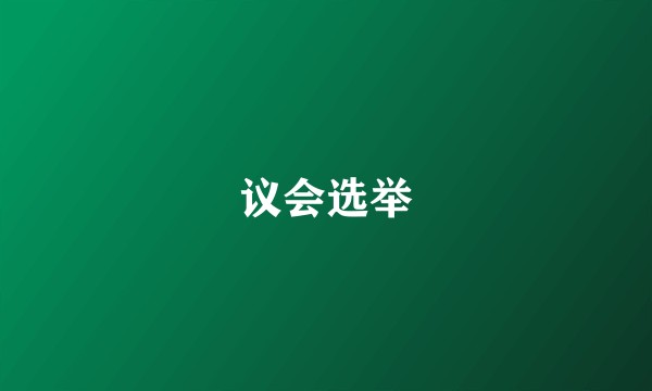 议会选举