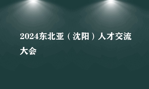 2024东北亚（沈阳）人才交流大会