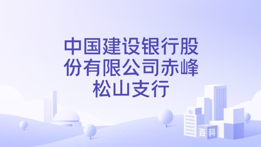 中国建设银行股份有限公司赤峰松山支行