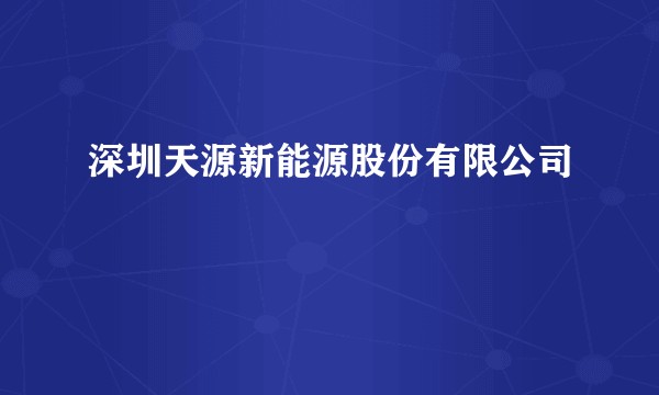 深圳天源新能源股份有限公司