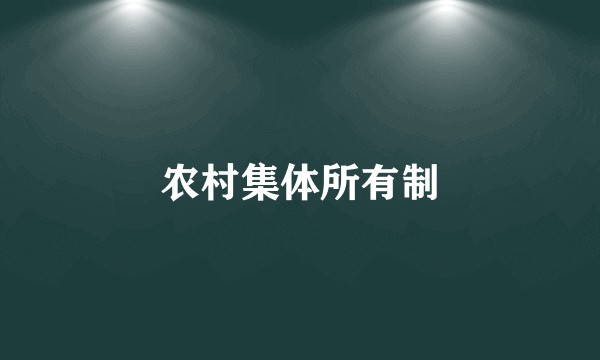 农村集体所有制