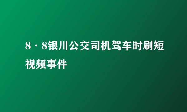 8·8银川公交司机驾车时刷短视频事件