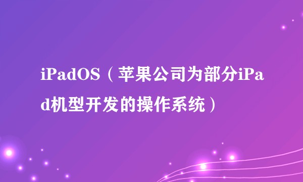 iPadOS（苹果公司为部分iPad机型开发的操作系统）