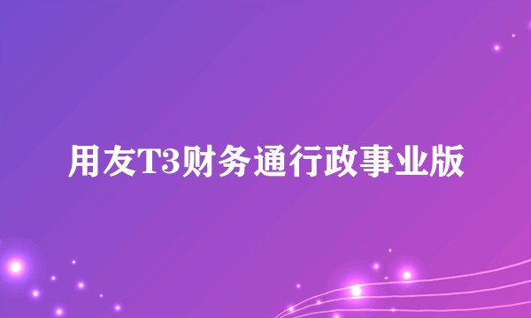 用友T3财务通行政事业版