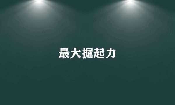 最大掘起力