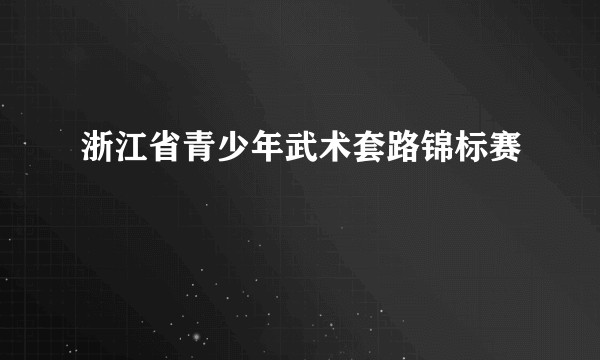 浙江省青少年武术套路锦标赛