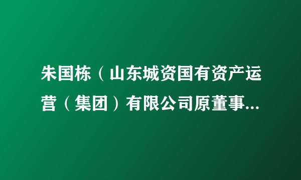朱国栋（山东城资国有资产运营（集团）有限公司原董事长、总经理）